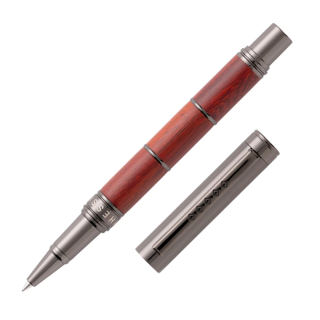 Tom Hessin Revolution Rollerball Pen Ironbridge Wood Barrel with Gunmetal Trim - Image 3