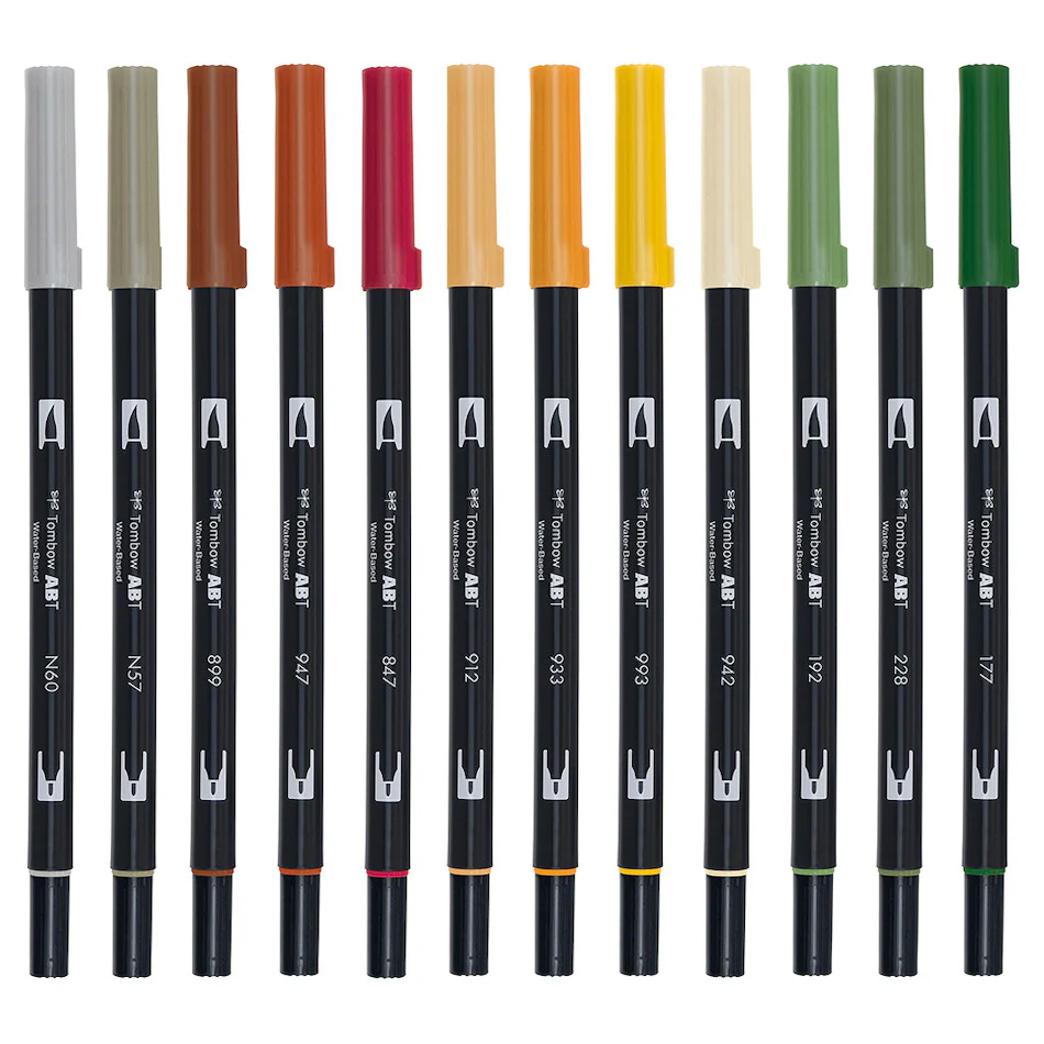 Tombow ABT Dual Brush Pen Exclusive Autumn Collection Set of 12