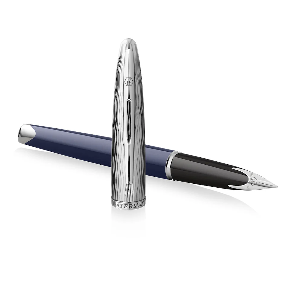 Waterman Carene Deluxe Fountain Pen Special Edition Blue with Chrome Trim - Image 4