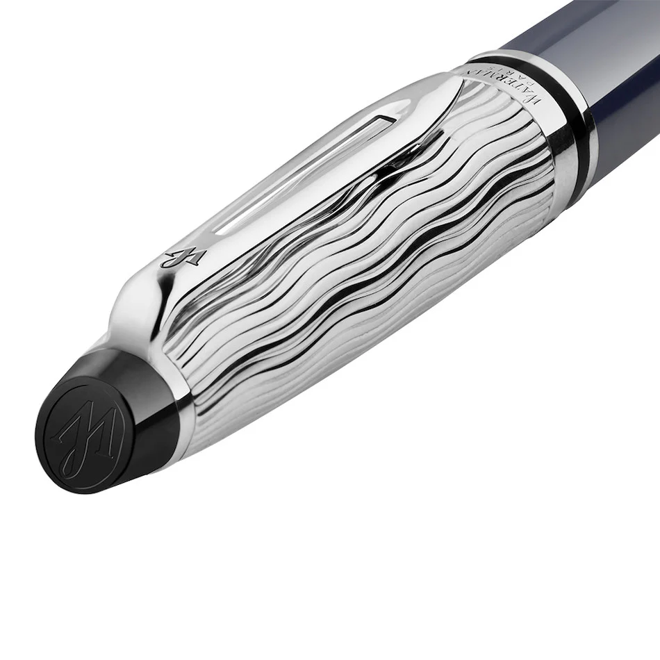 Waterman Expert Deluxe Fountain Pen Special Edition Blue with Chrome Trim - Image 6