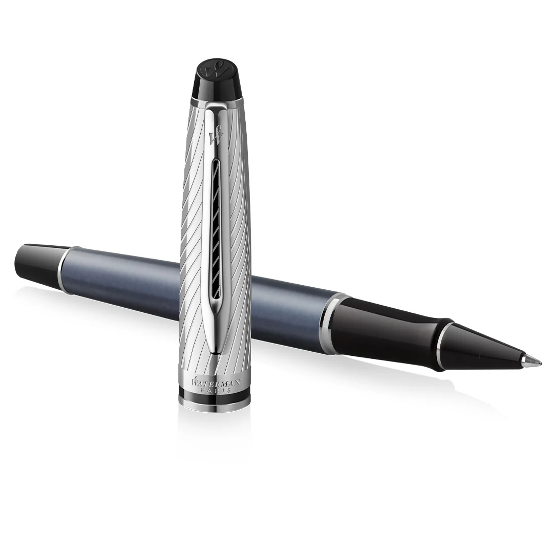Waterman Expert Deluxe Rollerball Pen Metal & Stone Grey Lacquer with Palladium Trim - Image 3