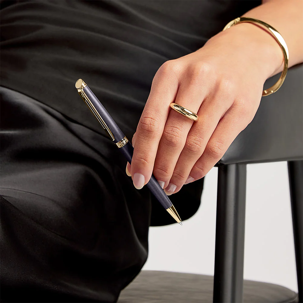 Waterman Hemisphere Ballpoint Pen Pen Lava Black with Gold Trim - Image 2