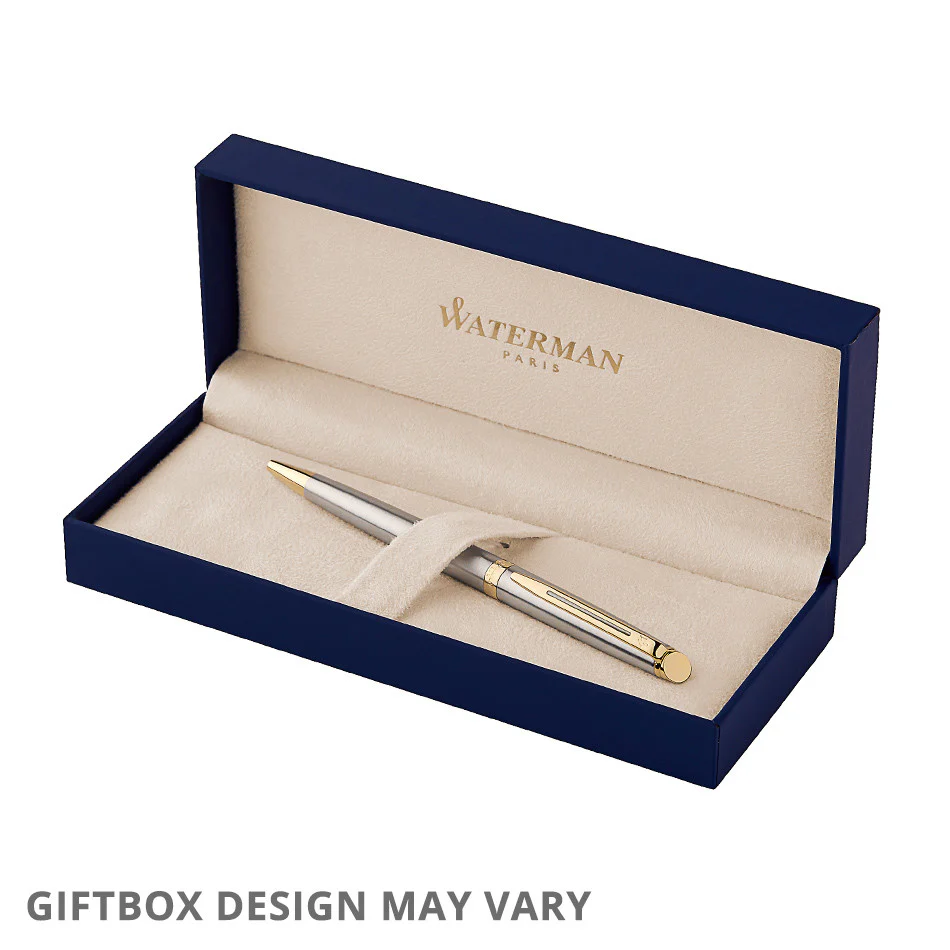 Waterman Hemisphere Ballpoint Pen Stainless Steel with Gold Trim - Image 2