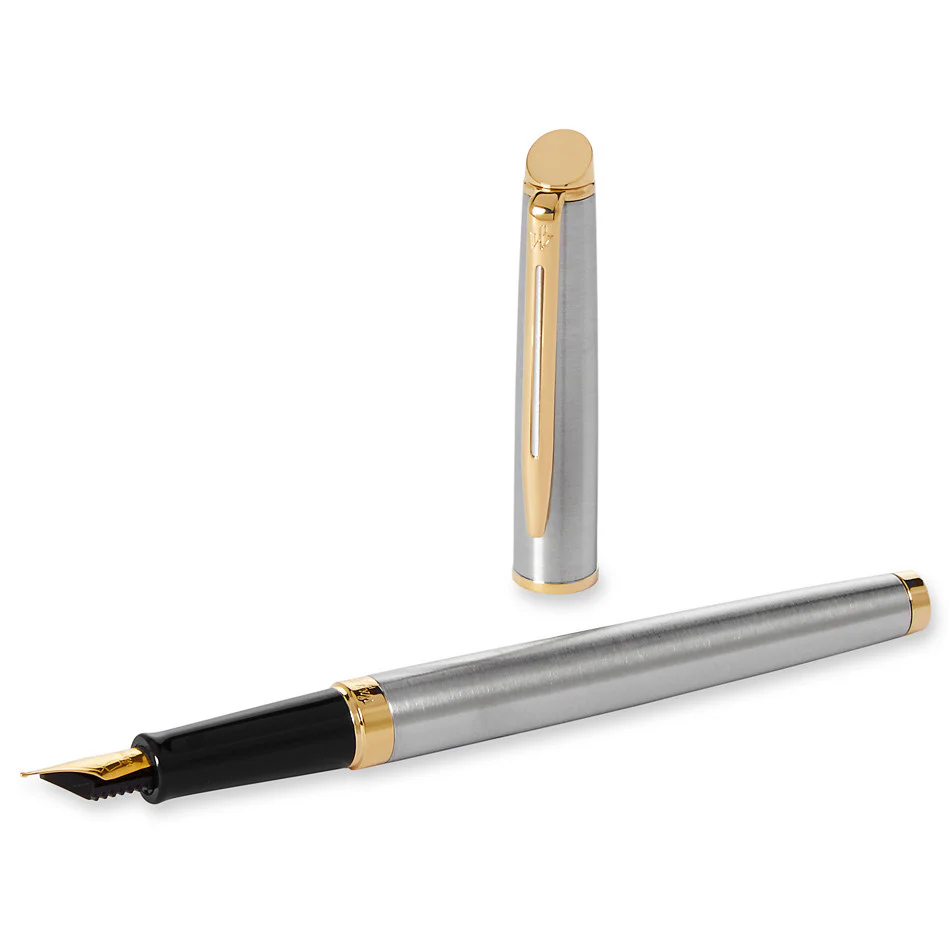 Waterman Hemisphere Fountain Pen Stainless Steel with Gold Trim - Image 3