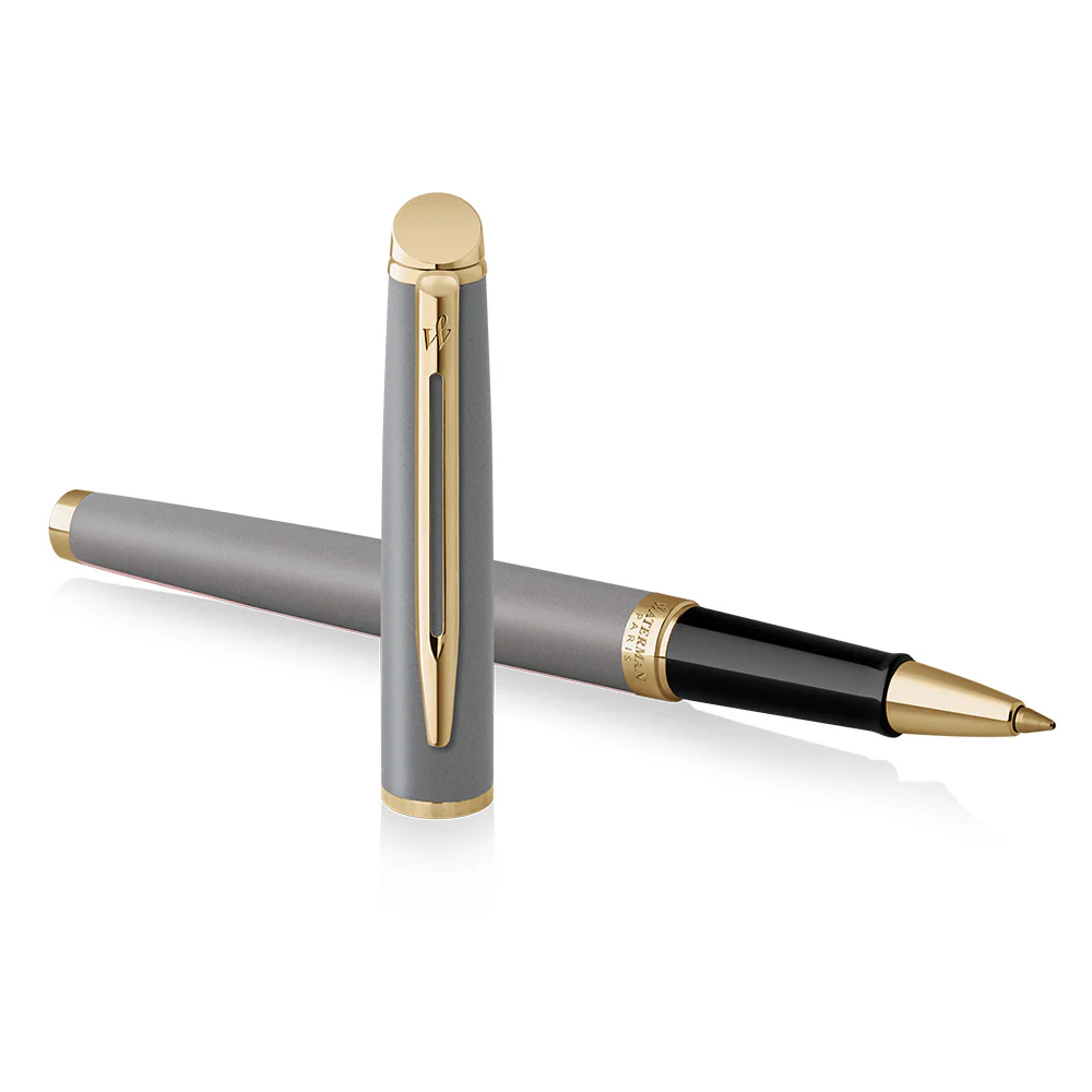 Waterman Hemisphere Rollerball Pen Stone Grey with Gold Trim - Image 2