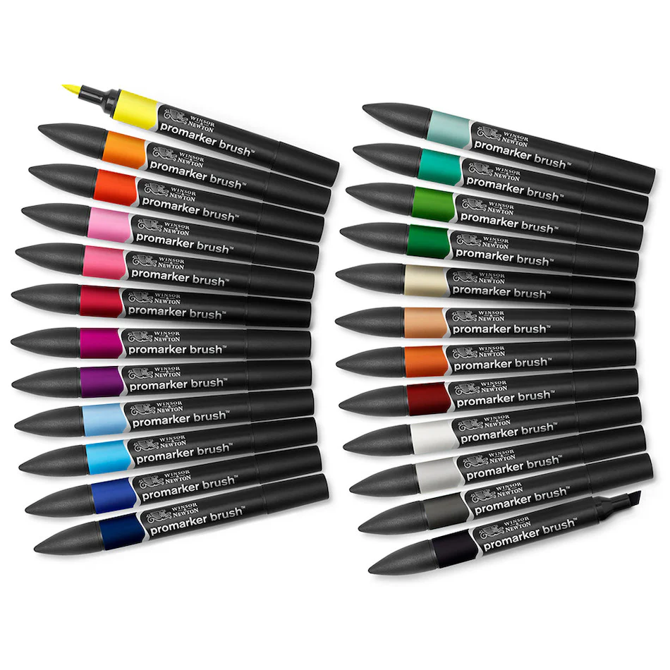 Winsor & Newton Promarker Brush Set of 24 Student Designer