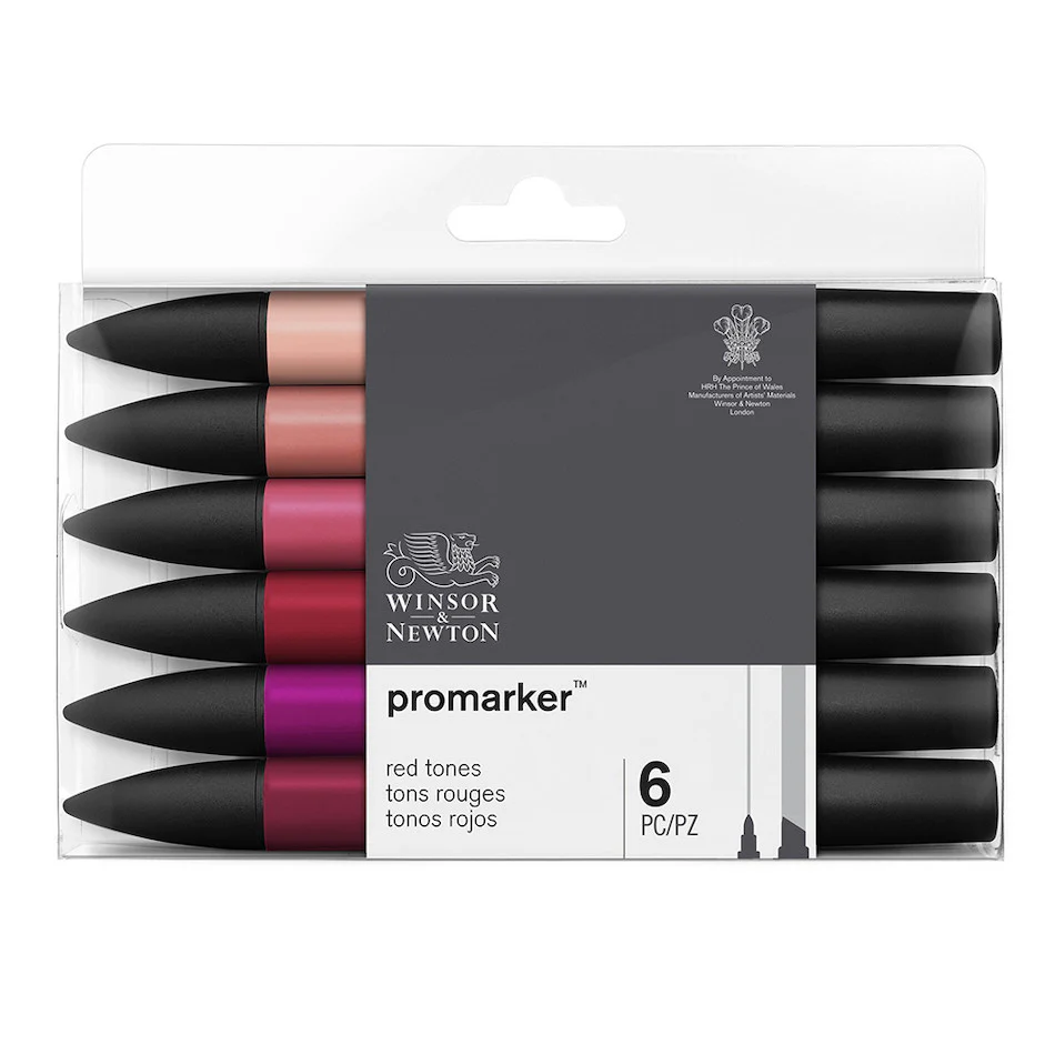 Winsor & Newton ProMarkers Set of 6 Red Tones - Image 4