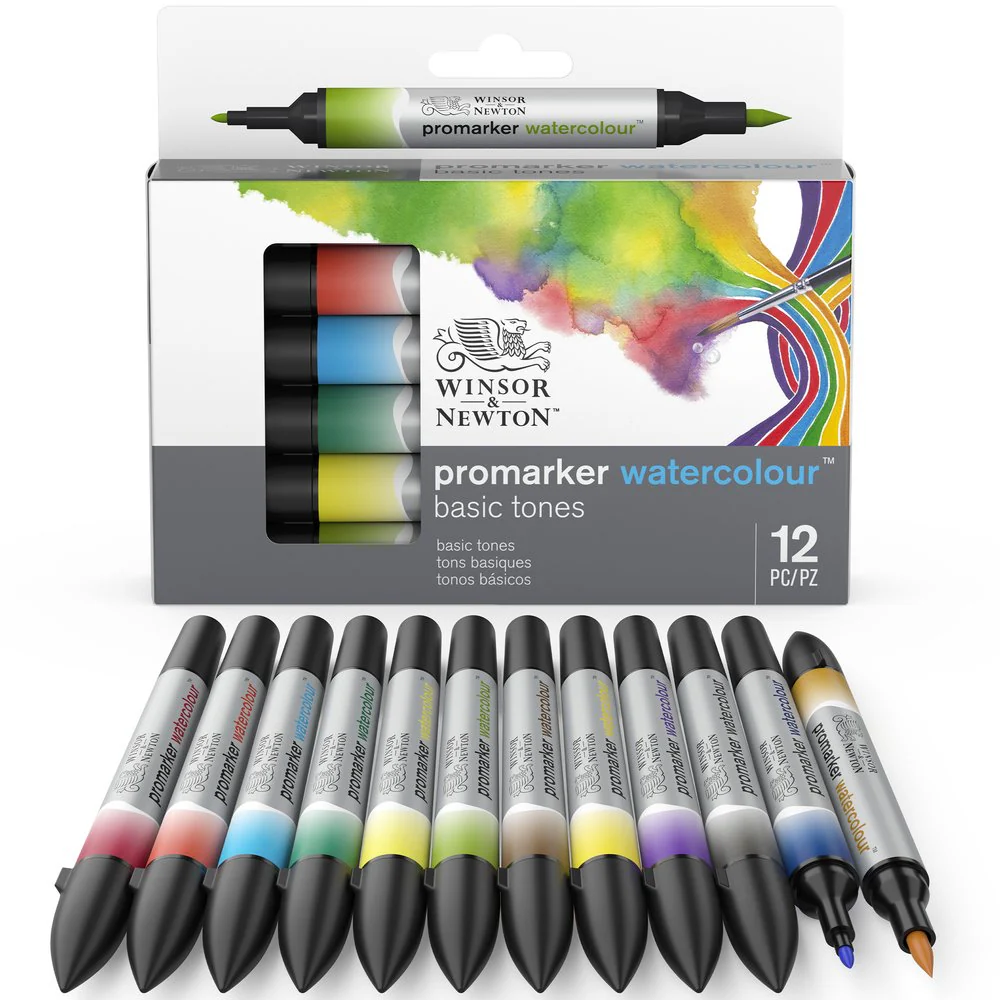 Winsor & Newton Watercolour Marker Set of 12 Basic - Image 3
