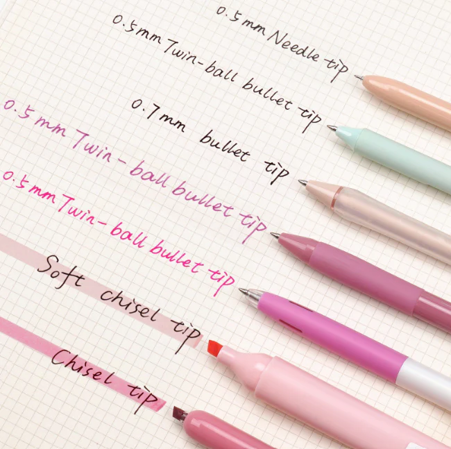 WRITECH 7 Piece Writing Set Pink and Black - Image 3